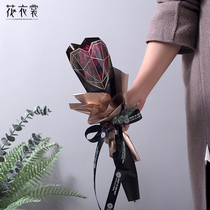 Flower dress flower wrapping paper single rose bag floral packaging material diamond single bag
