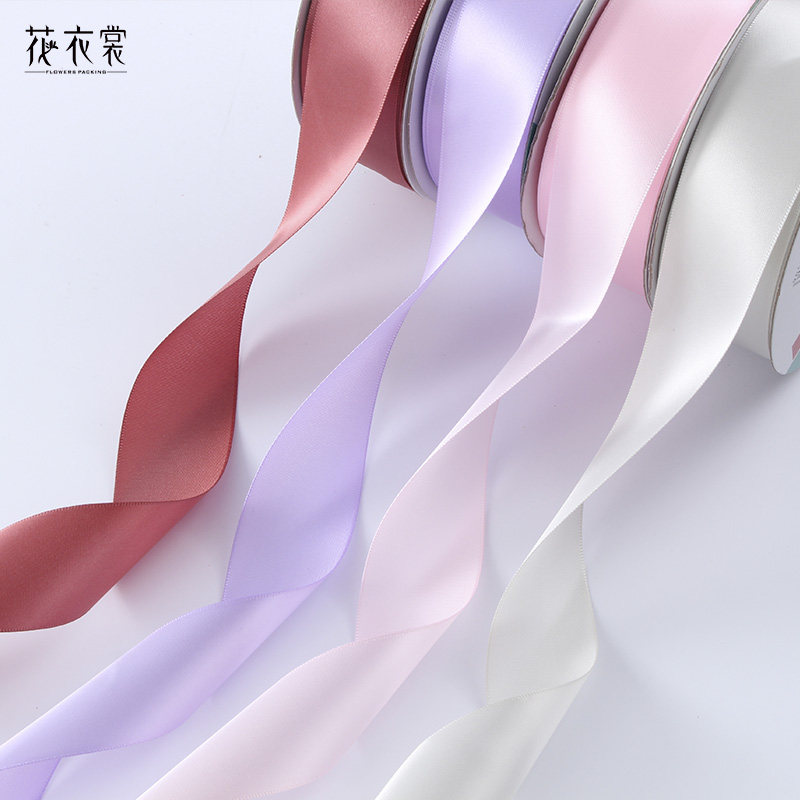 Floral clothes 3 8cm polyester fiber ribbon flowers gift wrapping vegan color with DIY gift handmade material 45 m