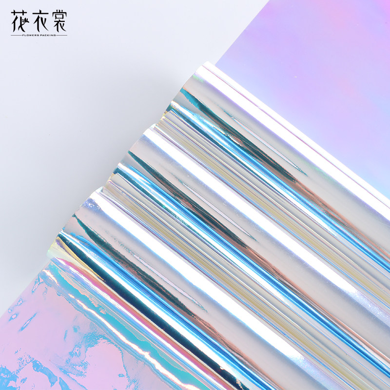 Floral clothes New Magic Color Film Flowers Bouquet Gift Wrapping Paper Material Neon Color Film Rainbow Apple Wrapping Paper