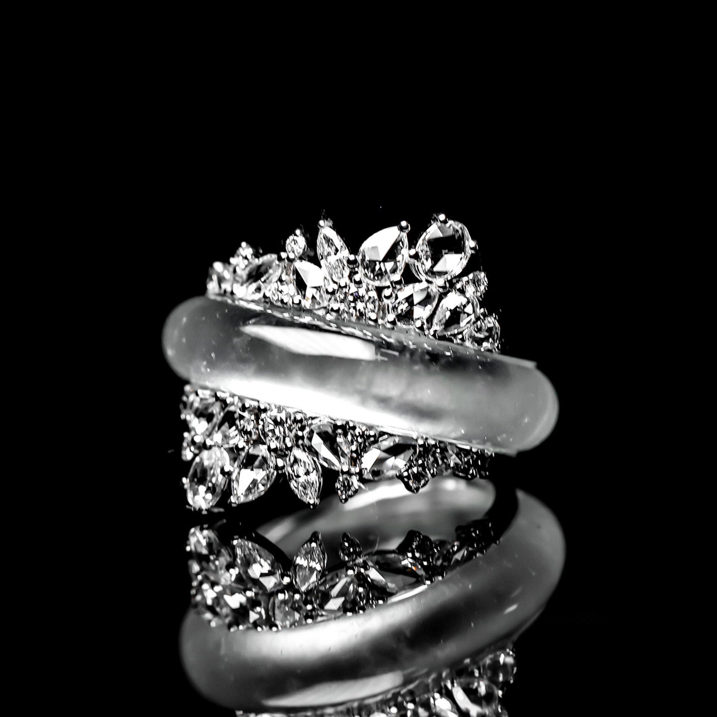 Yangzi Jewelry Unbounded Ring Laokeng Glass Design Jade High-end Ring 9.8