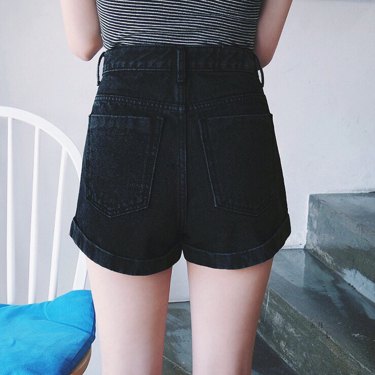 Romose Women's Denim Shorts – High Waist Washed Jeans Summer Hot Pants – Black XX-Large - View #7