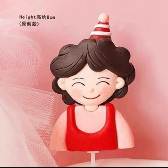 母亲节生日蛋糕摆件网红同款围裙妈妈母亲花束甜品台装扮软陶人偶