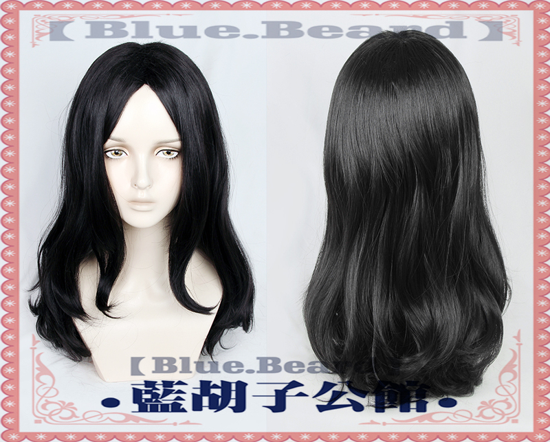 [Bluebeard] Attack on Titan Pique Fingal Medium Curly Cosplay Wig Black