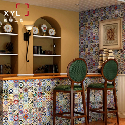 Горячая рука -пленка маленькие цветочные кирпичи северный средиземноморский лист цветочный лист 100 садовый кирпич