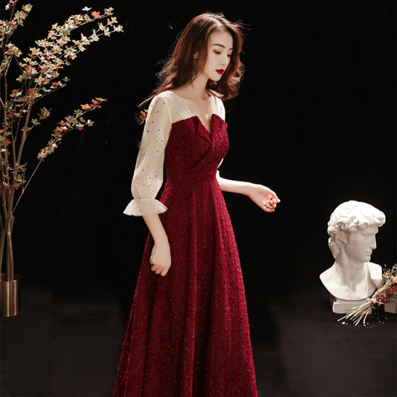 敬酒服新娘酒红色2025新款孕妇平时可穿结婚订婚晚礼服回门遮肚子