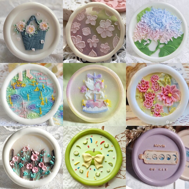 Sealing Wax Stamp Head Rose Princess Embossed Shell Lily of the Valley Label Copper Head Tulip Bow Stamp Toy