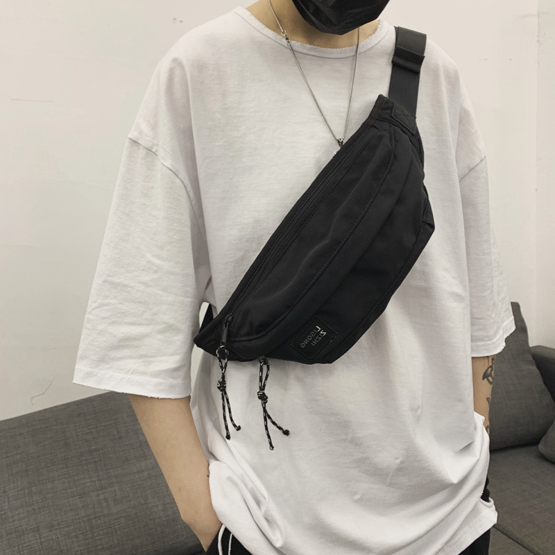 Tide brand waist bagMen's bagTrend small bagChest bagShoulder bagCasual canvas messenger bagStudent riding backpack