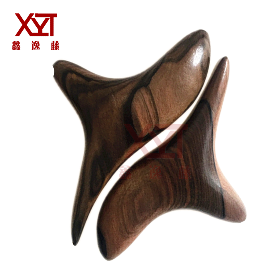 Xin Yiteng Vietnamese mahogany crafts Ebony wood triangular sparrow massager manual health care three-fork scraping
