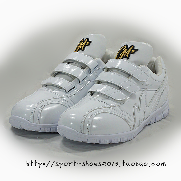 Baseball Shoes Softball Shoes Coaching Shoes Light Flat Bottom 3D Bottom Forming Meme Factory Direct Magic Sticker Full White-Taobao