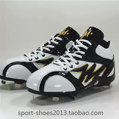 Baseball shoes, steel nails, professional competition shoes, customized factory, black and white shoelaces, classic models