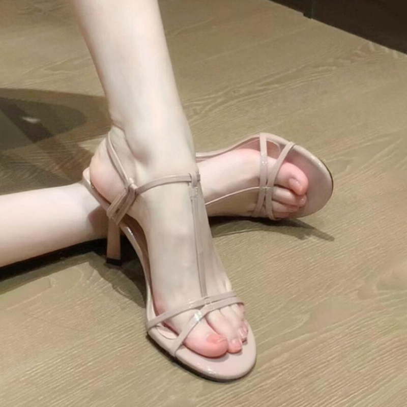 Sheepskin Version~ French Gentle Style One-Strap Buckle High Heels for Women 2026 Summer Stiletto Sexy and Stunning Open-Toe Sandals