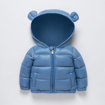  Childrens down jacket short winter thin white duck down small and medium-sized boys and girls baby children thick down jacket jacket