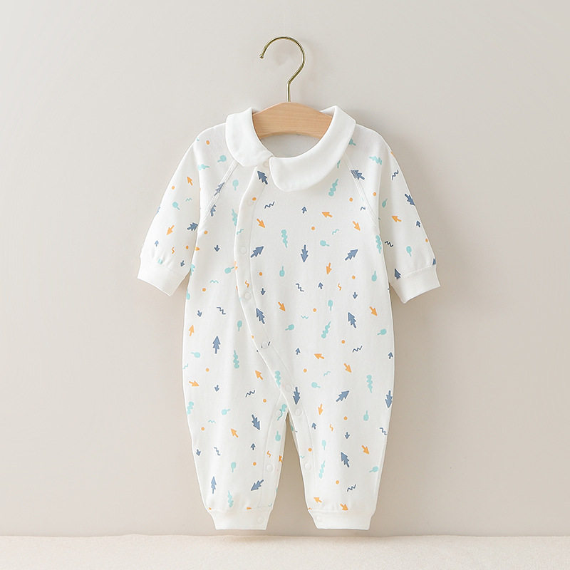 Newborn Baby Clothes Woman Cute Spring Autumn Clothing Thin cotton 6-12-month male baby with even body clothes climbing clothes