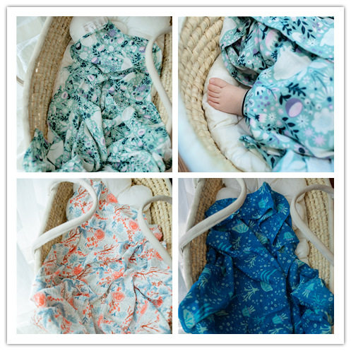 ins newborn maternity ward bungalog Single newborn baby cloth swaddle swallowed by spring and summer thin huddled by baby yarn bamboo cotton blanket