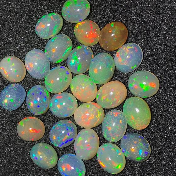 Best-selling non-optimized opal bare stone ring surface gem fire color can be customized inlaid ring pendant
