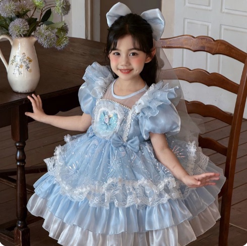 Elsa Lolita Princess Dress Children's Puff Sleeve Cake Puff Skirt Girls Elsa Dress Birthday Dress Elsa Lolita Princess Dress Children's Puff Sleeve Cake Puff Skirt Girls Elsa Dress Birthday Dress