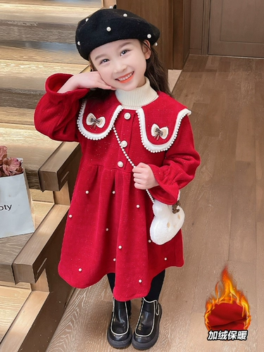 Кукла, демисезонное платье, красный флисовый наряд маленькой принцессы для девочек, коллекция 2023