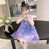 Летнее платье для девочек, жилет, наряд маленькой принцессы, костюм, в западном стиле