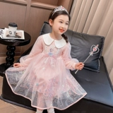 Демисезонный лонгслив для девочек, кукла, наряд маленькой принцессы, кукольный воротник, принцесса Эльза, «Холодное сердце»