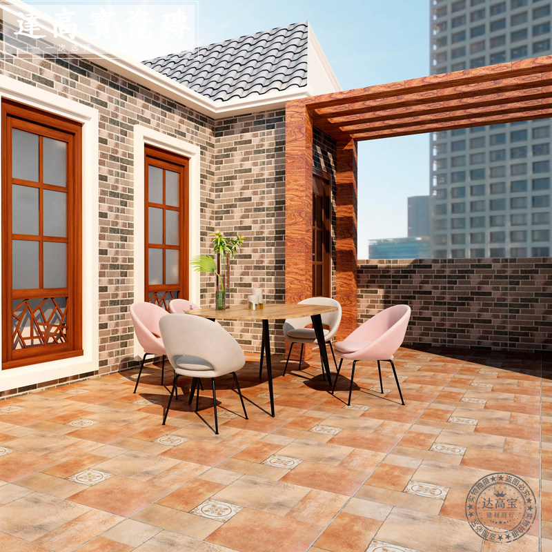 Outdoor antique brick 600 Villa Courtyard Floor Tiles American Balcony Tiles Outdoor Yard Garden Anti Slip Floor Brick