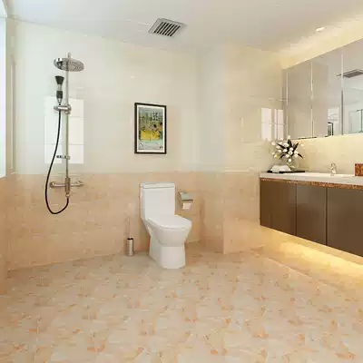 Tile 300x600 kitchen cosmetic room wall tiles Nordic modern porcelain sheet non-slip floor tiles bathroom glazed tiles yellow