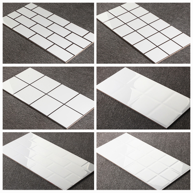 Guangdong Tile White Plaid Bread Brick Small White Brick 300x600 Nordic Style Kitchen Bathroom Wall Brick floor tiles