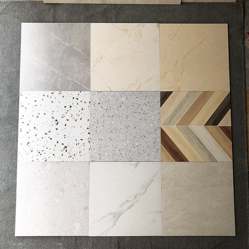 Courtyard 400*400 terrazzo antique brick balcony powder room jazz white tile non-slip fish bone small floor tile