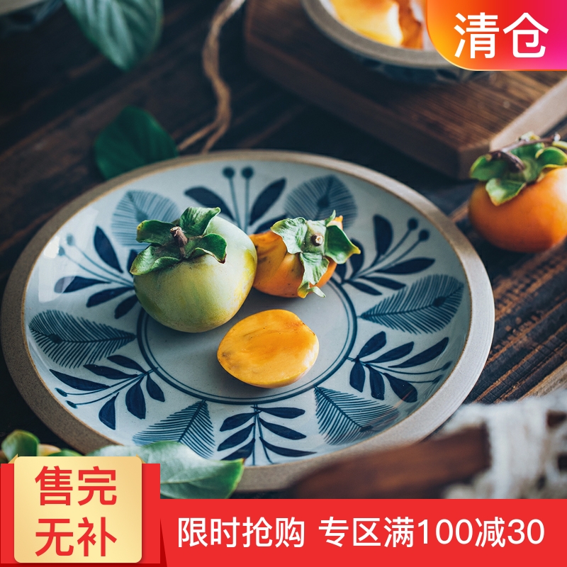 Sakura cherry blossomery Hand-painted Ceramic Cutlery Cutlery Dish Beef Steak Tray Pan Dish Bowl Dish Bowl Blister Noodle Bowl Home Cutlery set of cutlery