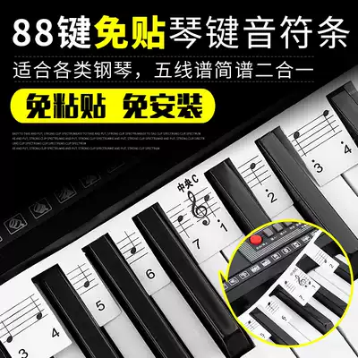 Piano Keyboard Stickers Electronic keyboard Keyboard key stickers Keyboard strip 88-key staff notation Note phonetic stickers