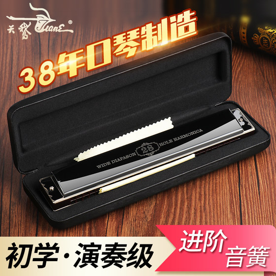 Swan harmonica professional playing grade 28-hole 24-hole polyphonic harmonica male beginner entry student children's musical instrument