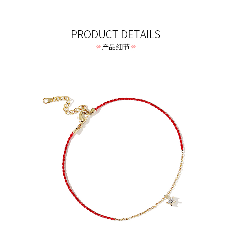 Dệt dây đỏ vòng chân nữ phiên bản Hàn Quốc của sinh viên đơn giản Sen series thiết kế ngách năm nay của vòng chân gợi cảm vòng chân cho nữ