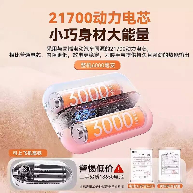 3C Certified] 2026 New Model Rechargeable Hand Warmer 2-in-1 Magnetic Hand Warmer Self-Heating Explosion-Proof Gift for Girls Student Hot Water Bottle USB Portable Winter Heating Device