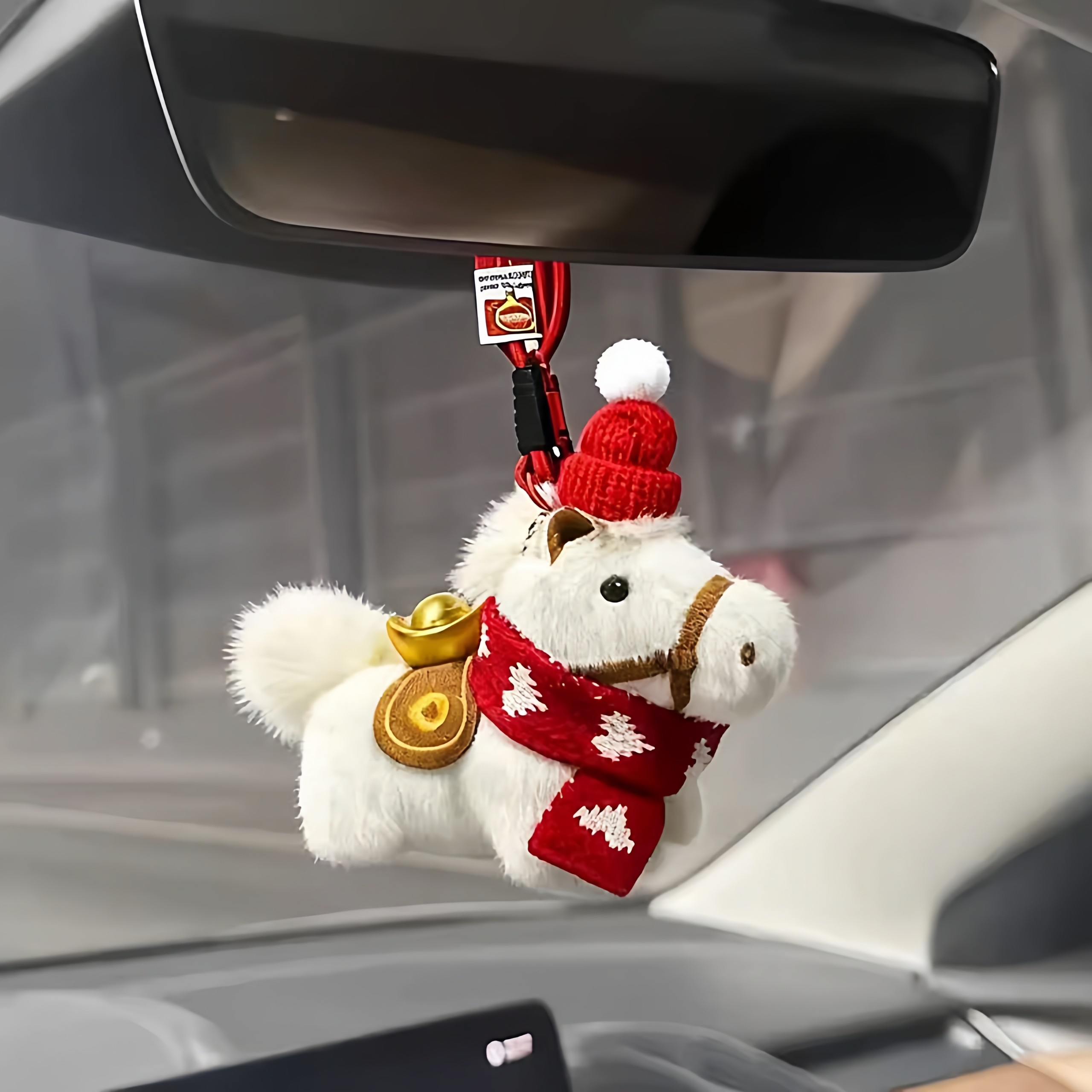 Original Super Cute New Year Pony Backpack Pendant Keychain Gift for Girlfriend Car Hanging Ornament Student Decoration