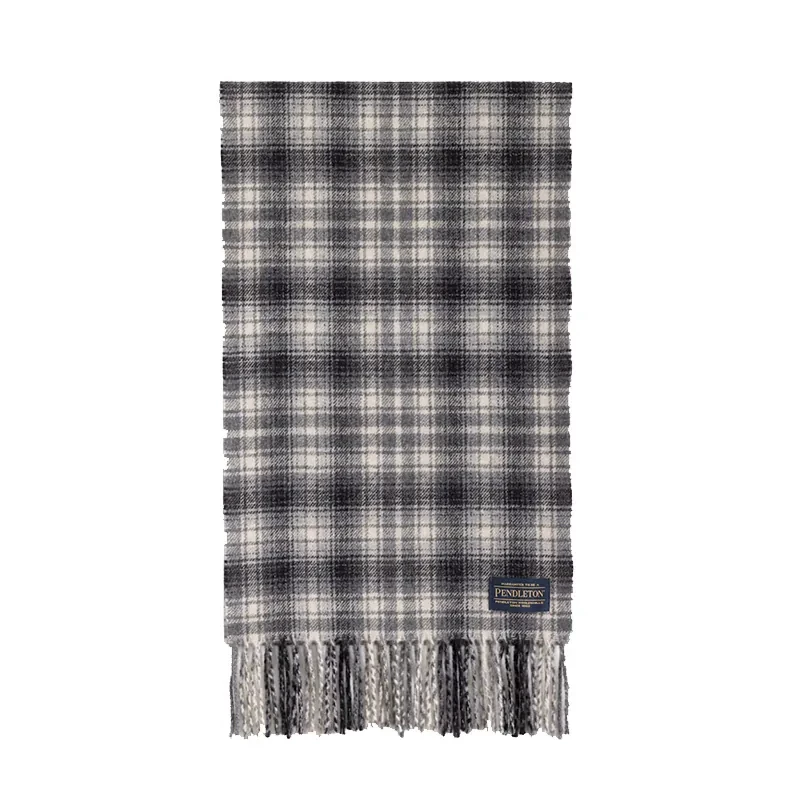 Покупка шарфа Pendleton из шерсти (длинная версия) с кисточками, клетчатая серия, сделано в Италии, 100% шерсть