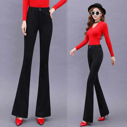 微喇叭裤女2018秋装新款高腰垂感鱼尾裤显瘦