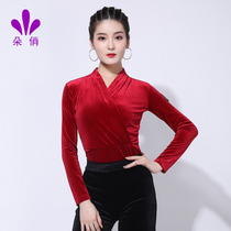 A playful Latin dance suit blouses women rehearsal for spring new long sleeve adult dance suit for dancing clothes