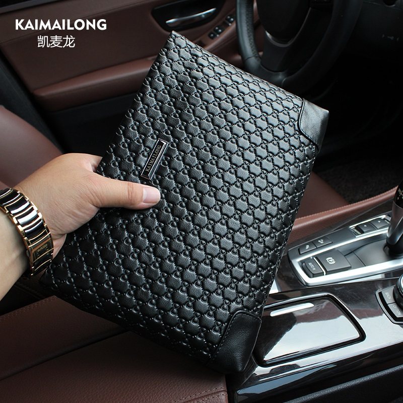 Kaimailong New Men's Clutch Bag Large Capacity Genuine Leather Handbag Men's First Layer Soft Cowhide Business Casual Bag Men's Bag