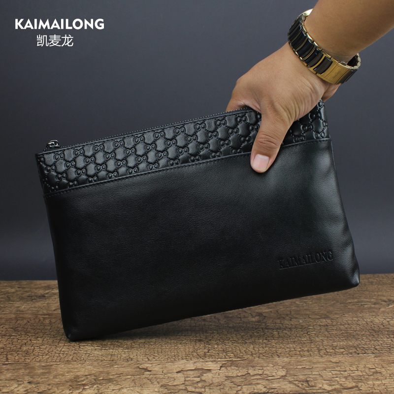 Caymaron Men's Handbag Purchase Leather Men's Wallet Business Leisure Head Leather Handbag Soft Capacity