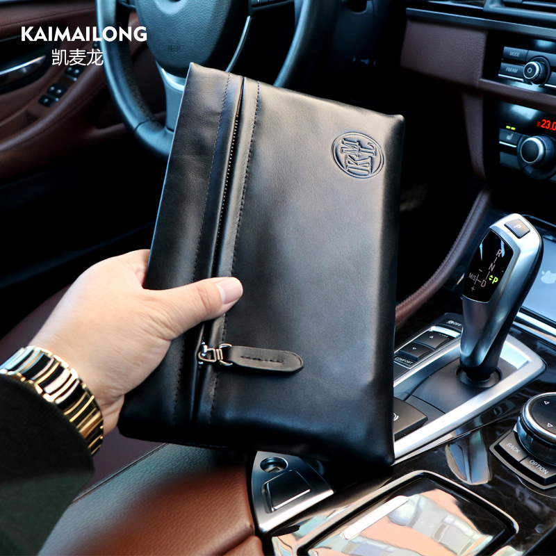 Kemalon Men Handbag Leather Buffalo Soft Pumps Men Package Envelope Business Leisure Pecket