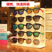 Sunglasses display stand wood grain wooden myopia glasses display props exhibition portable eye rack display stand