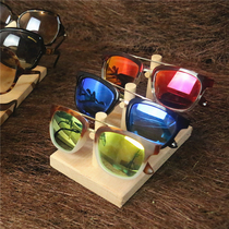Creative beech sunglasses display props creative window showcase decorative ornaments solid wood myopia glasses display stand