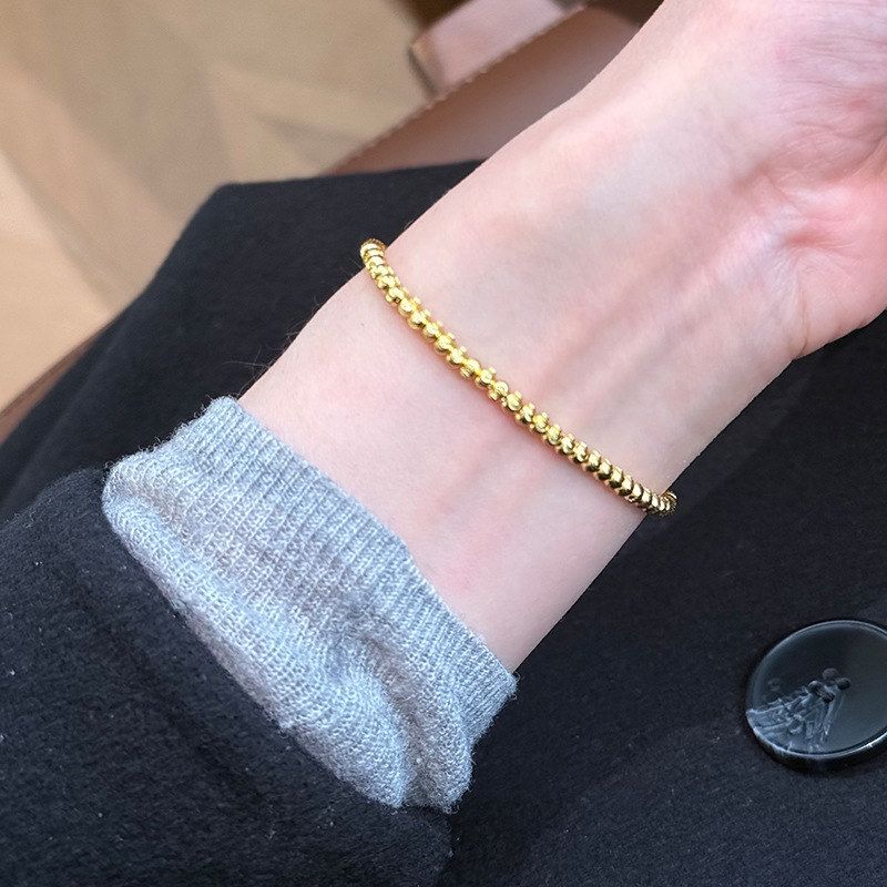 925 Sterling Silver Ball Bead Bracelet for Women, Simple Niche Design, Versatile Silver Bead Bracelet 925 Sterling Silver Ball Bead Bracelet for Women, Simple Niche Design, Versatile Silver Bead Bracelet