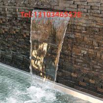 Stainless steel waterfall outlet 304 fountain water garden circulation special duckbill rain curtain balcony wall black outdoor