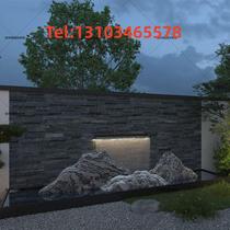 Stainless steel waterfall outlet fountain lantern water circulation Chinese flat mouth rain curtain courtyard water curtain water flow device oxygenation