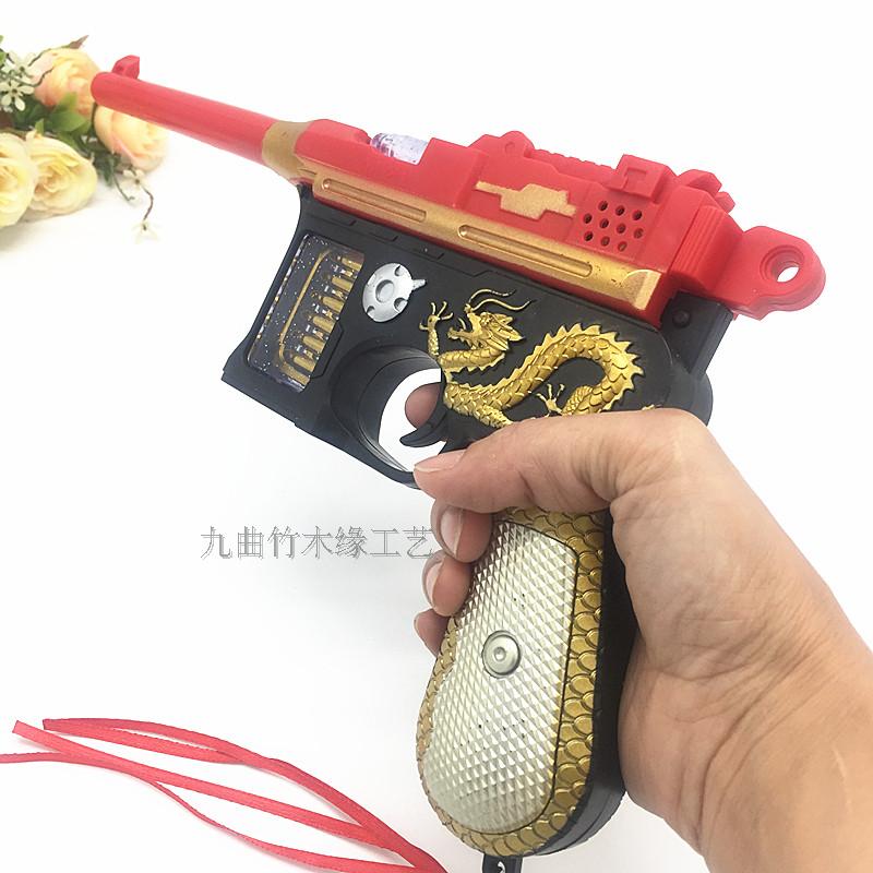 Đồ chơi điện súng pin pin âm thanh và súng ngắn ánh sáng đồ chơi trẻ em điện tử chiến tranh vỏ rồng súng giai đoạn hiển thị đạo cụ súng bắn đạn xốp AK47 