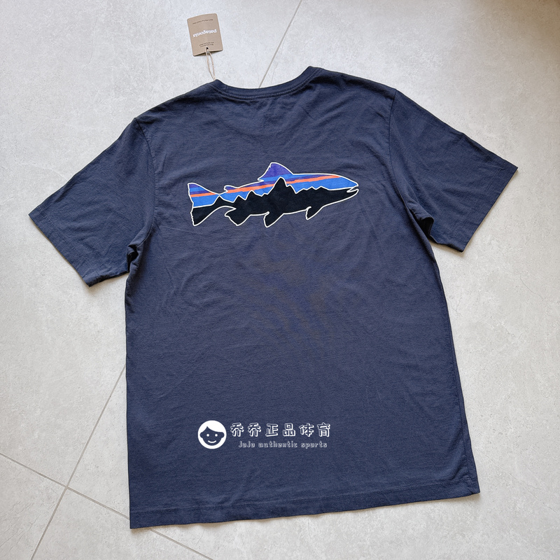 Patagonia Fitz Roy Flying Fish Label Organic Cotton Soft Round Neck Short Sleeve T-Shirt 37846