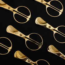 Delicate cigar scissors stainless steel German 4116 steel sharp gold-plated 24K real gold