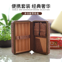 Coalition first-grain cowhide cigar carrying case ostrich embossed travel cigar humidor accessories