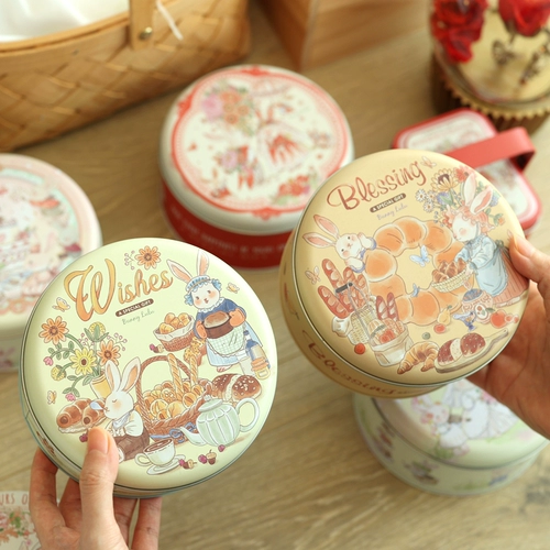 Кролика Lulu Hand -Painted Illustration Rabbit Cookie Cookie Box Box Запеченная упаковочная коробка Xikan Sugar Box Pired Box пустая коробка