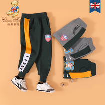 Childrens overalls boys  pants 2021 new fashion spring loose and all-match casual pants tie feet and wear pants outside